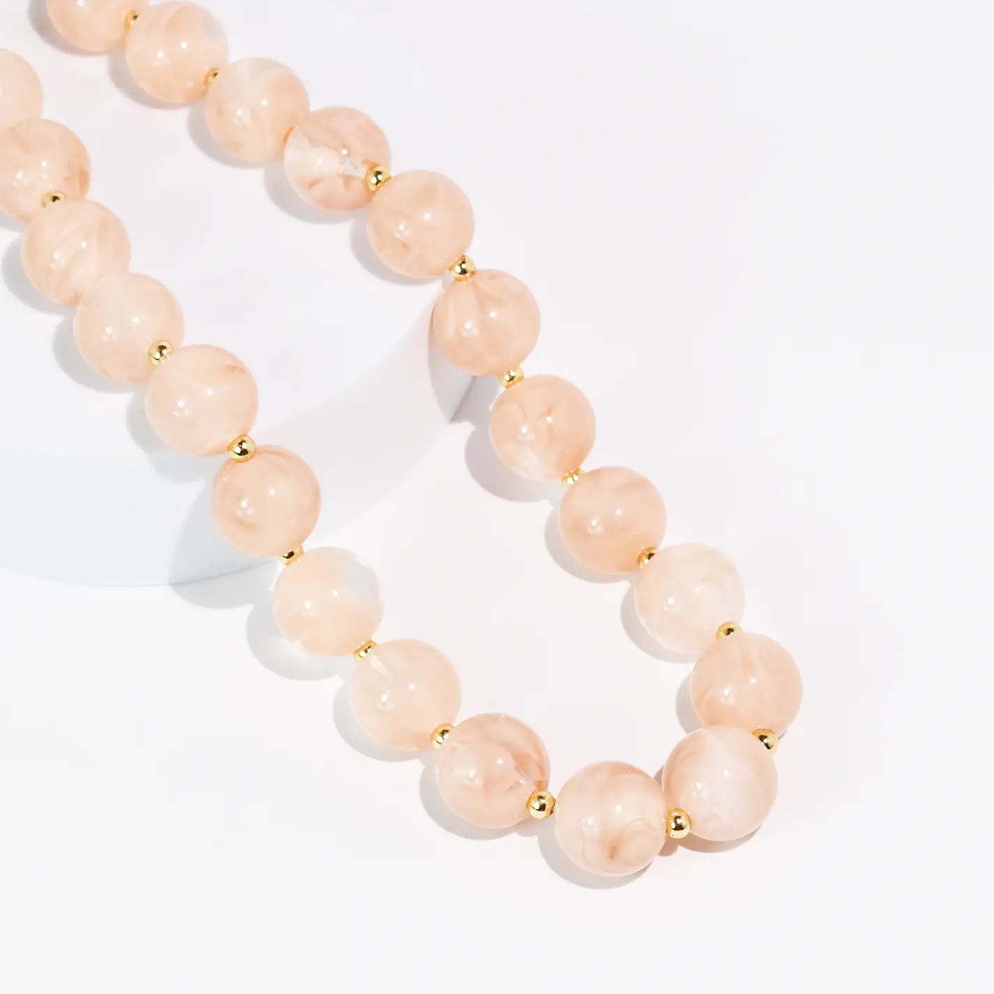Blushing Peach Beaded Necklace