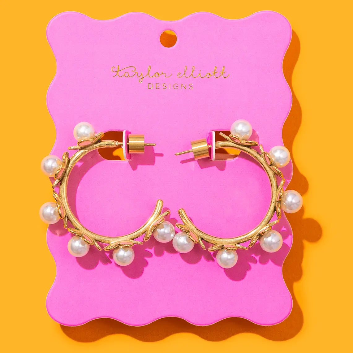 Pearl Flower Hoops