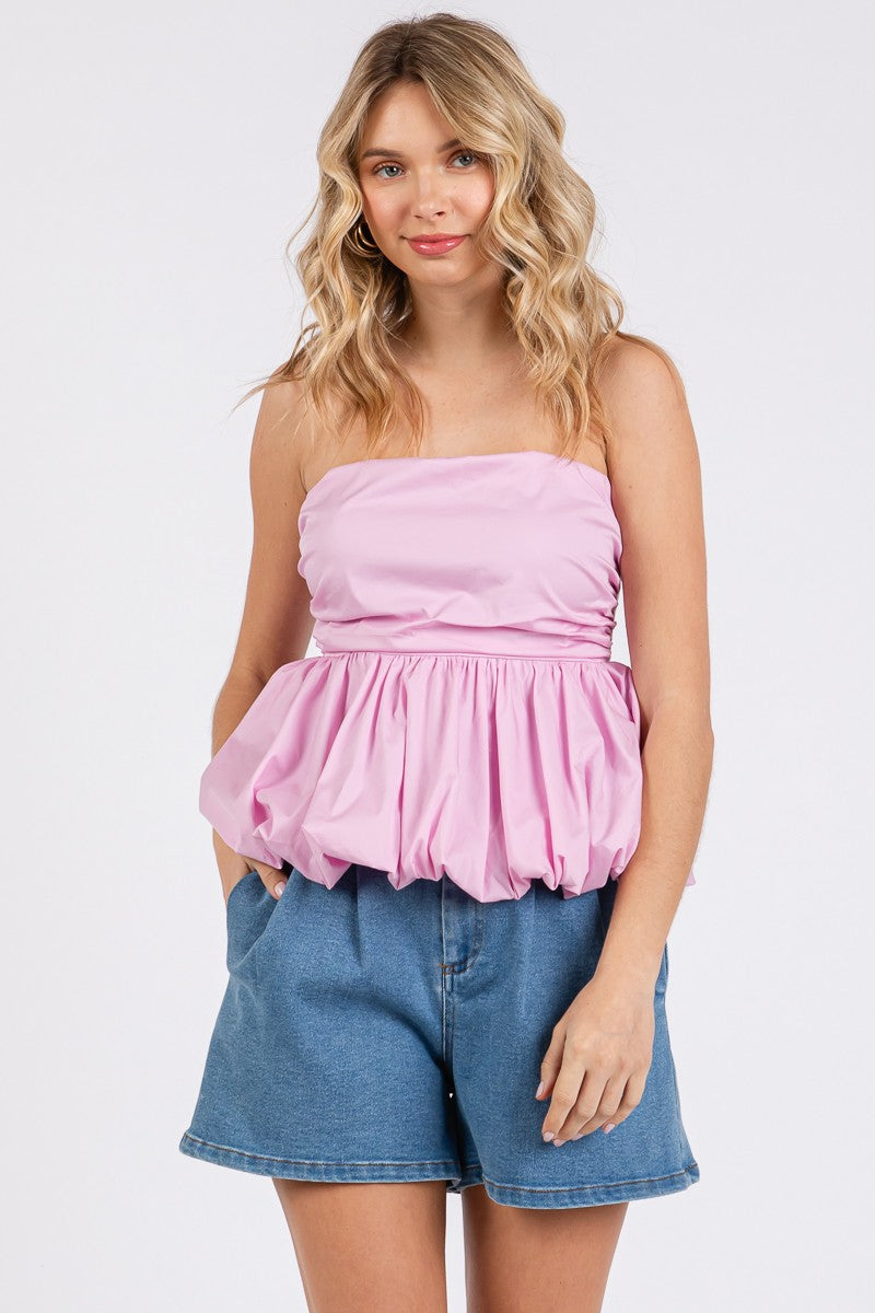Pink Bubble Tube Top