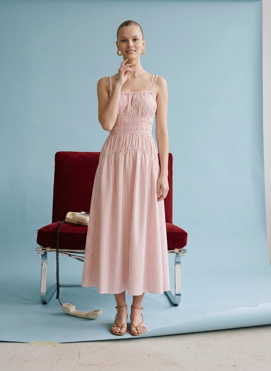 Pink Stripe Maxi Dress