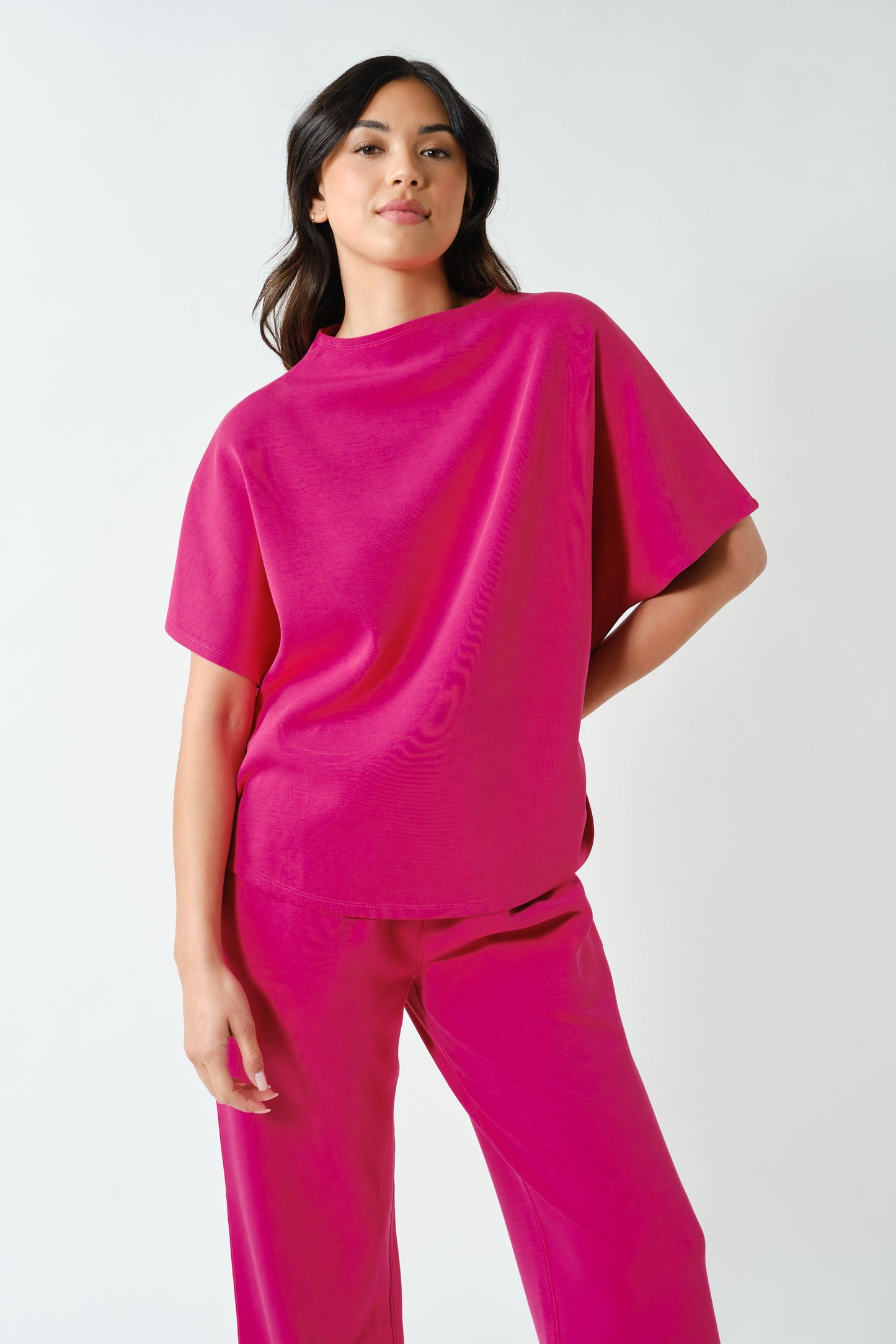 Pink Casual Oversized Top