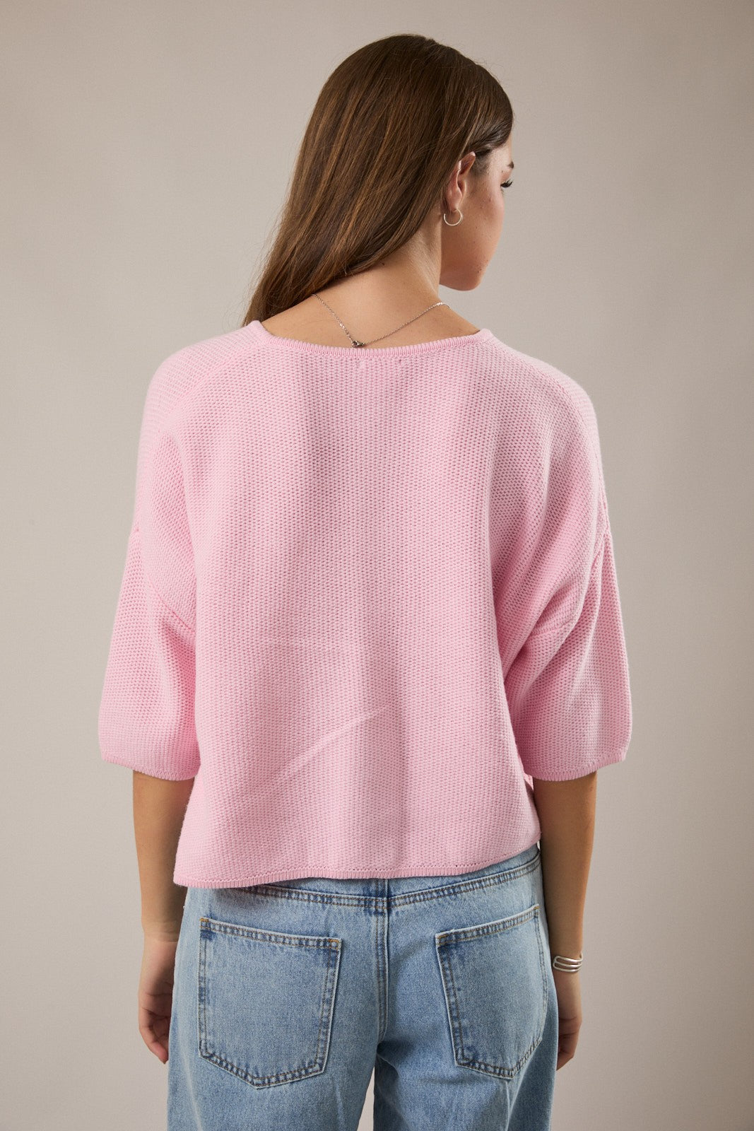 Pink Boxy Cardigan