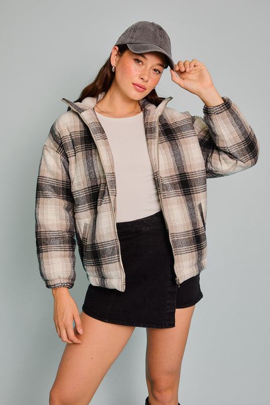 Plaid Padded Jacket