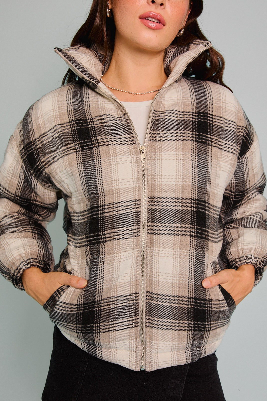 Plaid Padded Jacket