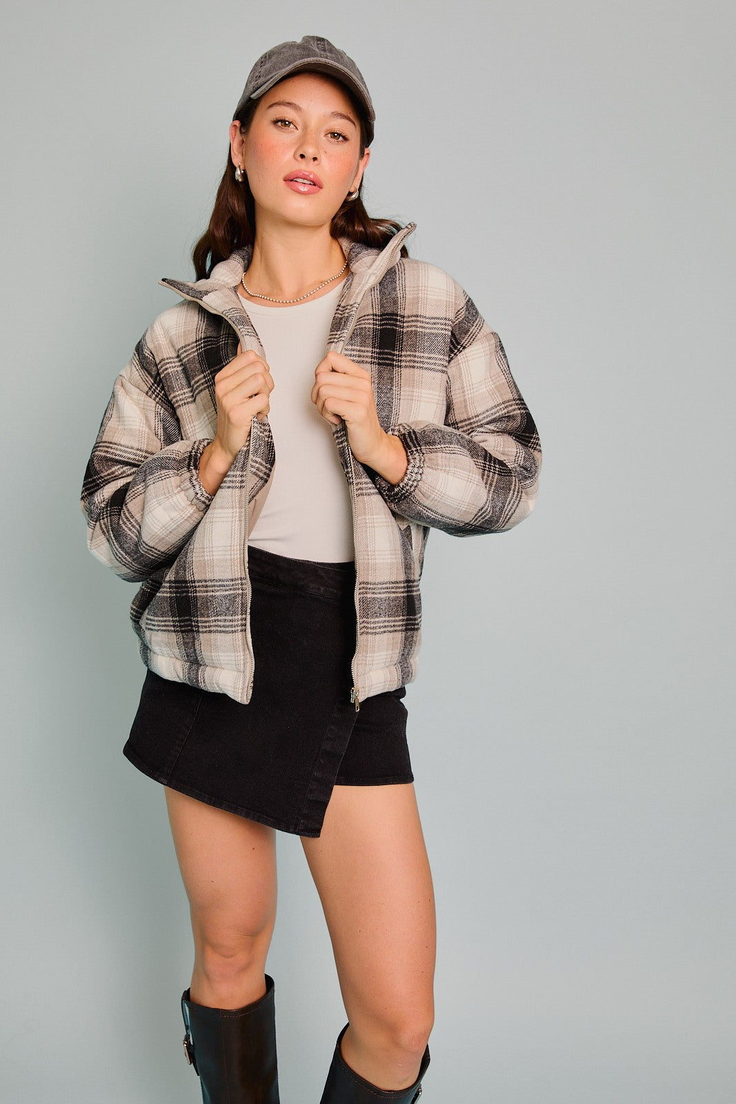 Plaid Padded Jacket