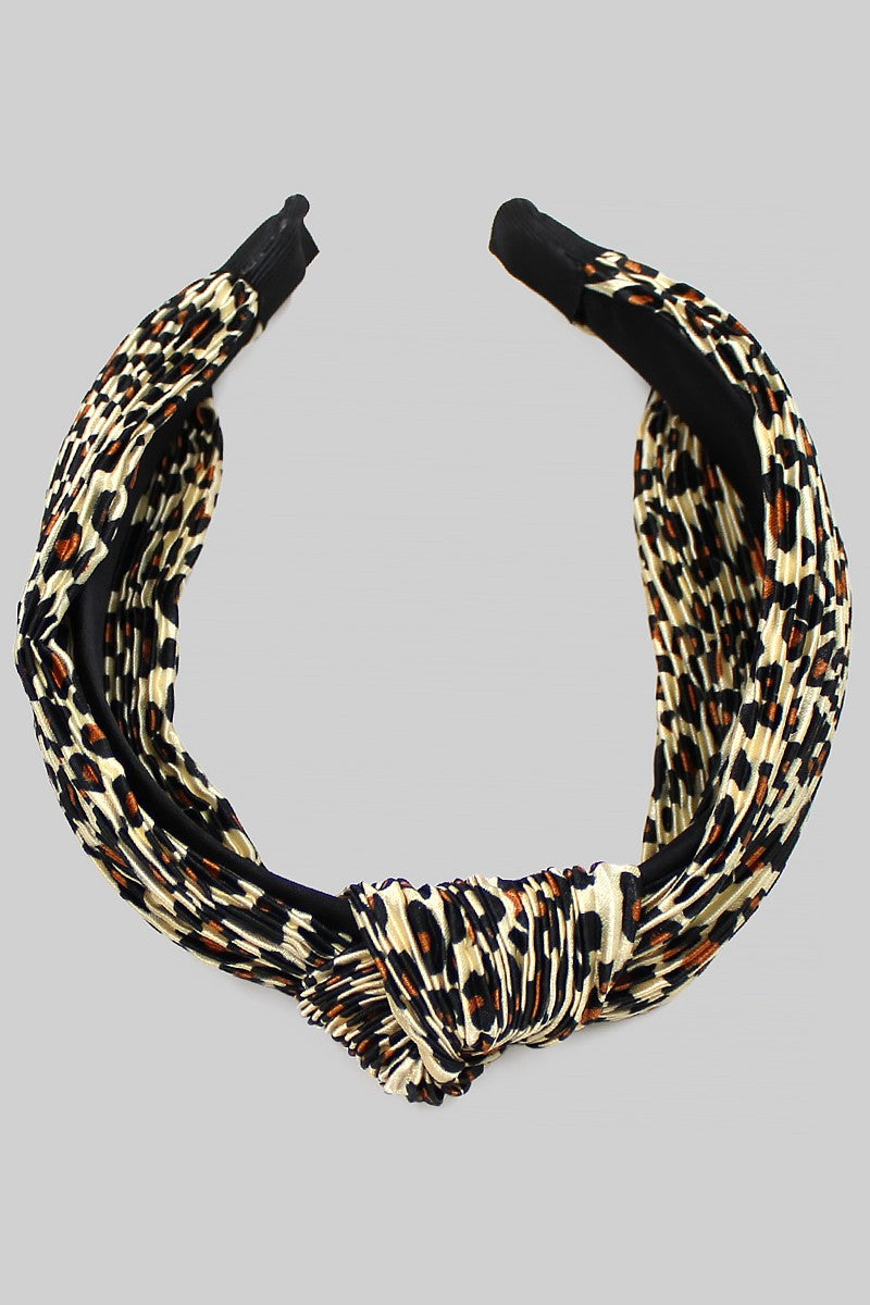 Pleated Leopard Headband