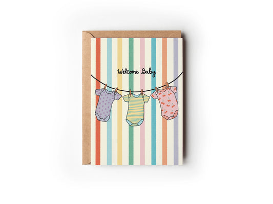 Welcome Baby Onesies Card