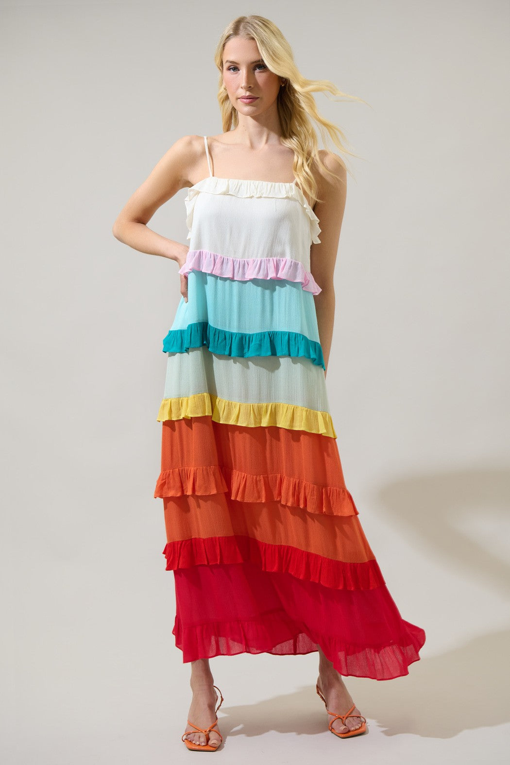 Rainbow Tiered Maxi Dress