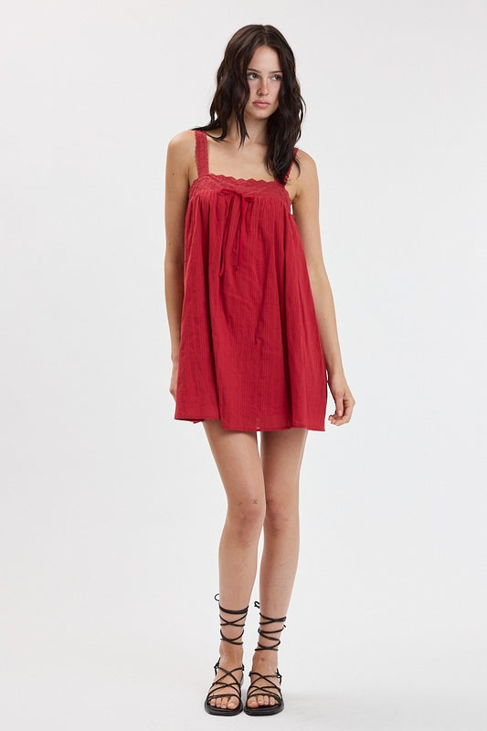 Red Tie Swing Dress