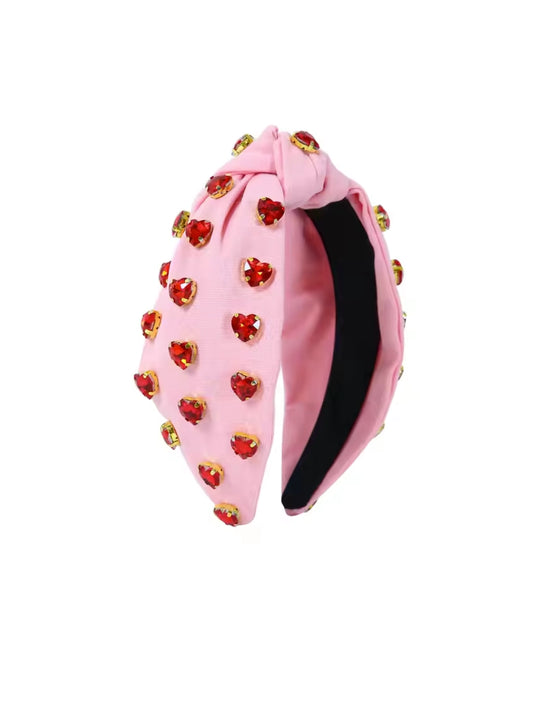 Red Jewel Heart Headband