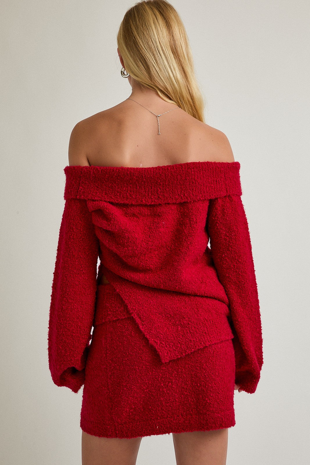 Red Asymmetrical Sweater