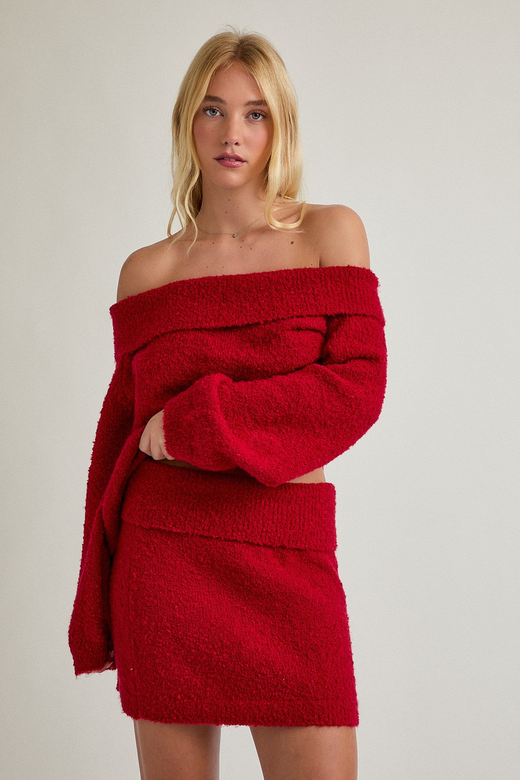 Red Asymmetrical Sweater