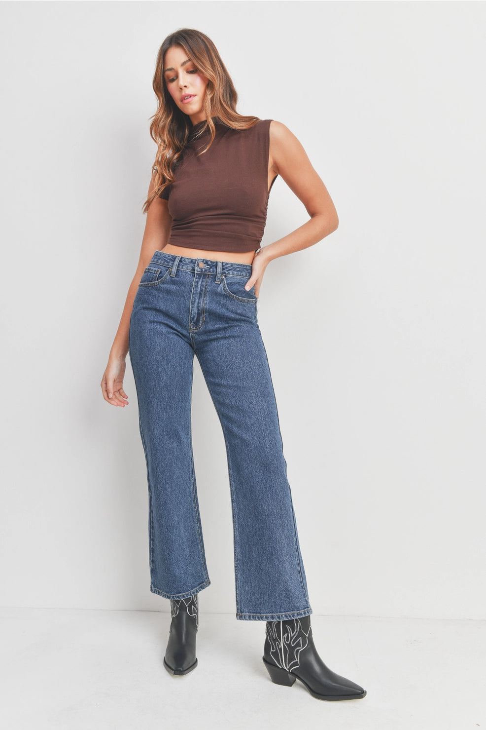 Dark Retro Straight Jean