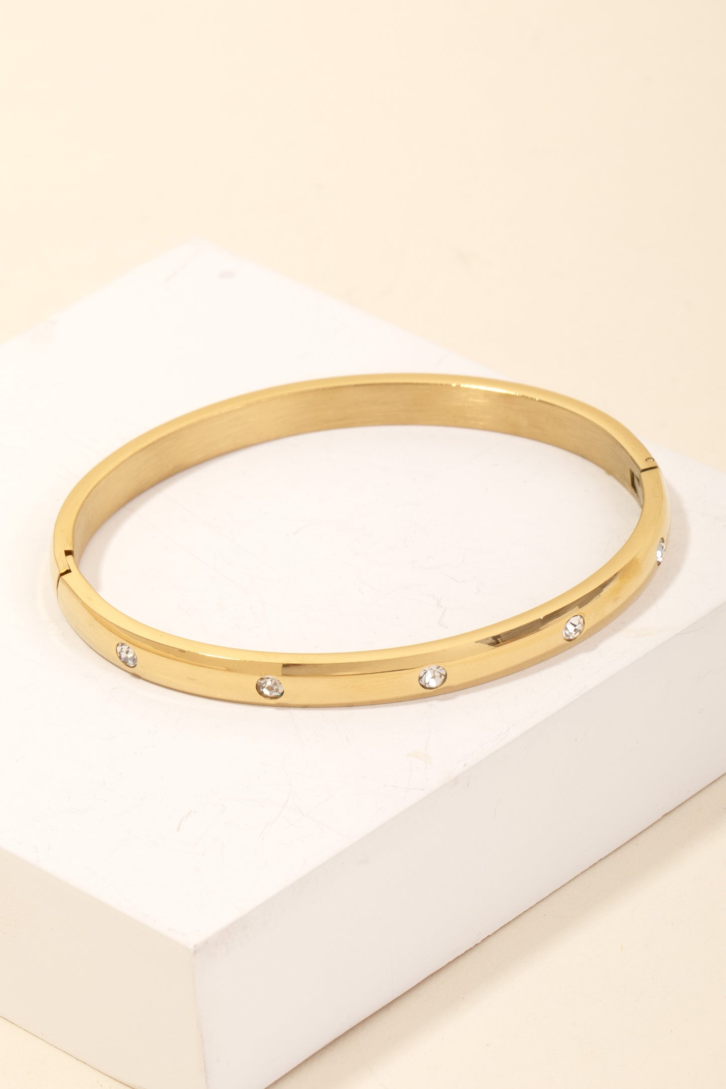 Stainless Steel Hinge Bracelet- Gold