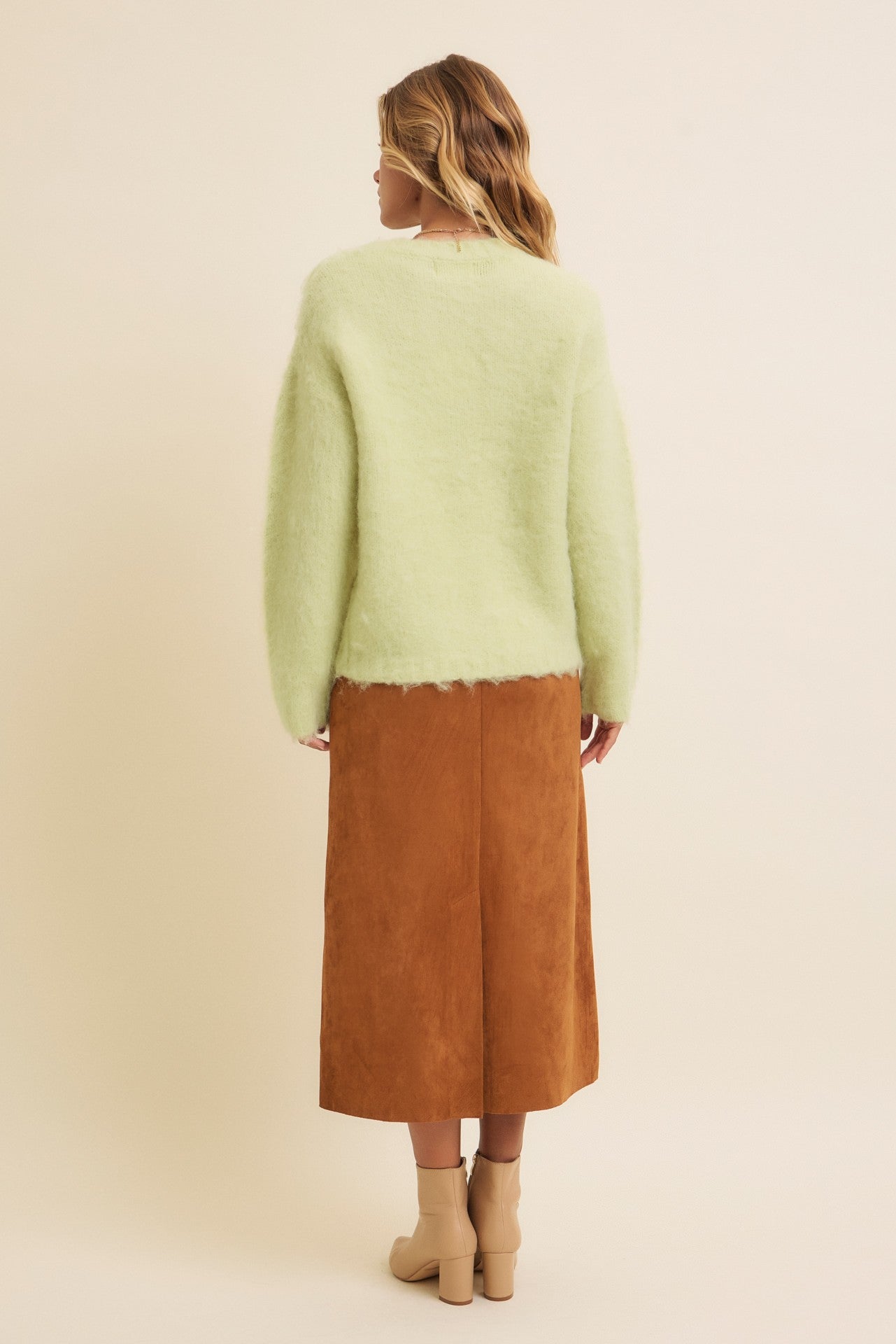 Sage Fluffy Brushed Sweater