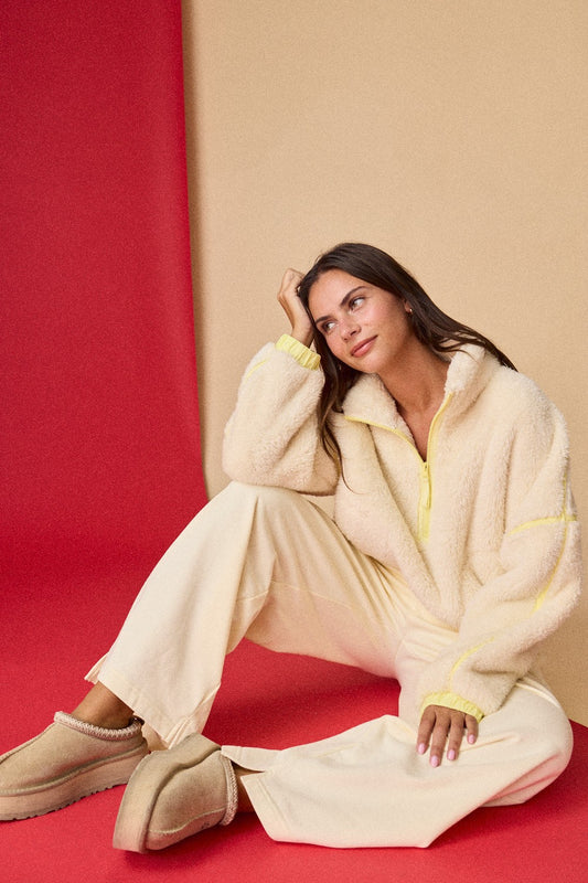 Cozy Sherpa Half Zip Pullover