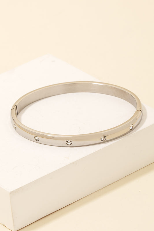 Stainless Steel Hinge Bracelet- Silver