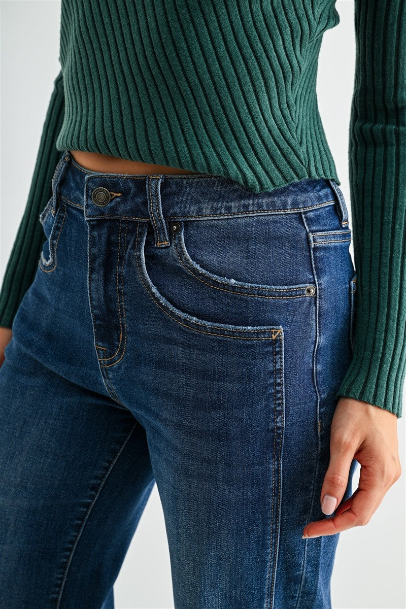 High Rise Slim Cuffed Jean