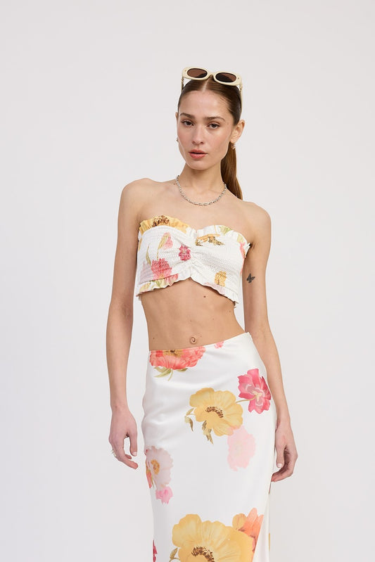 Floral Smocked Tube Top