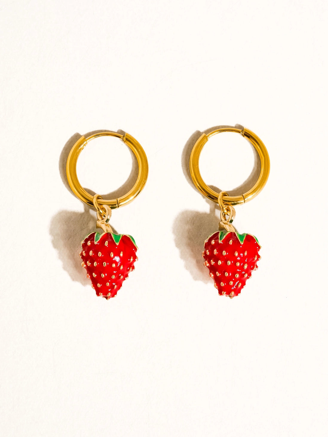 Strawberry 18K NonTarnish Huggies