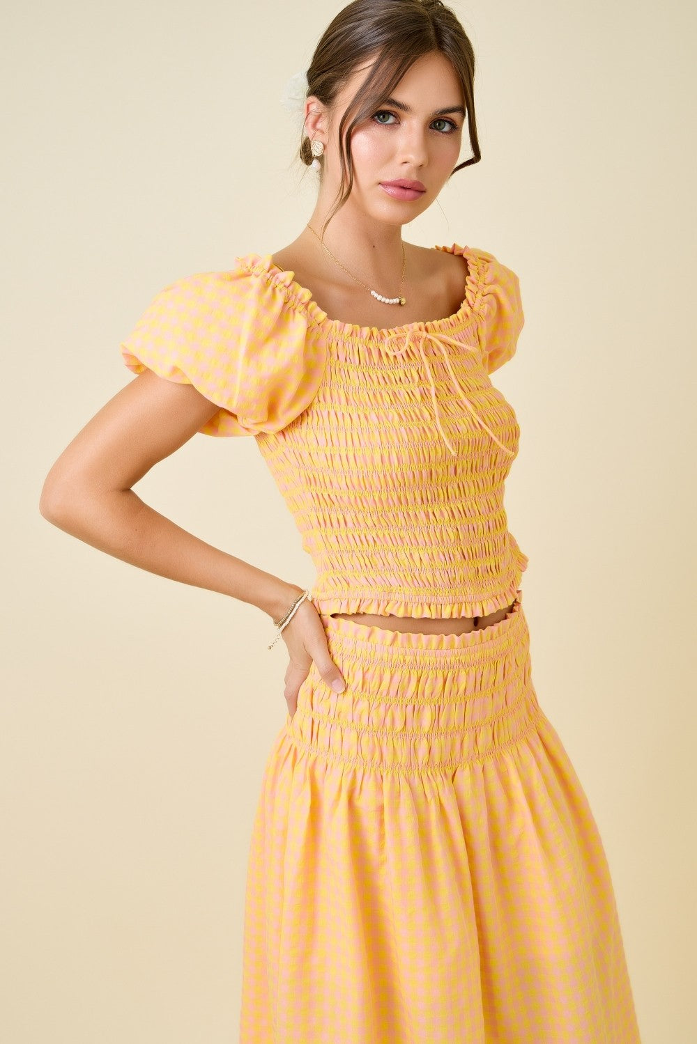 Strawberry Lemonade Gingham Top