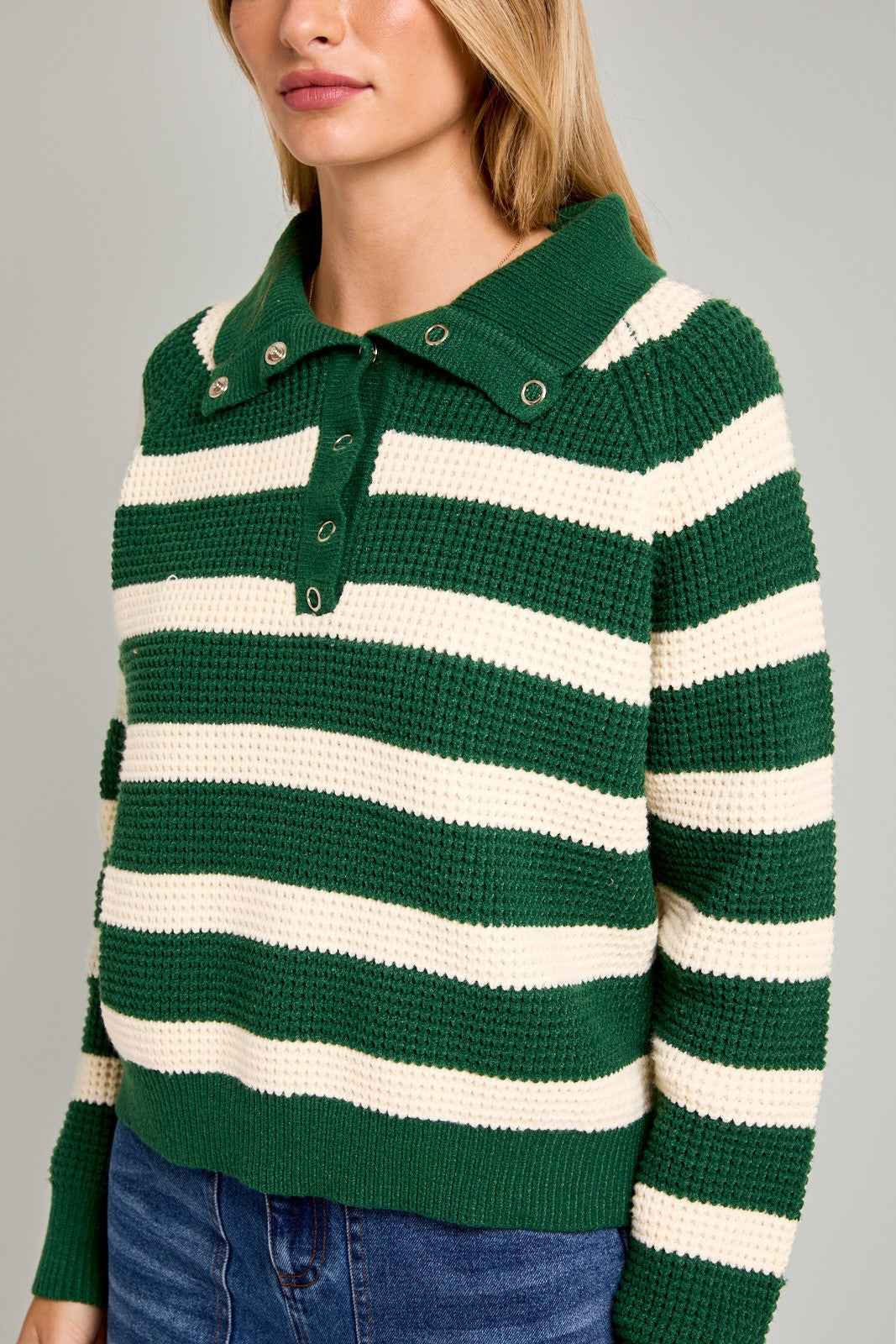 Green Stripe Pullover