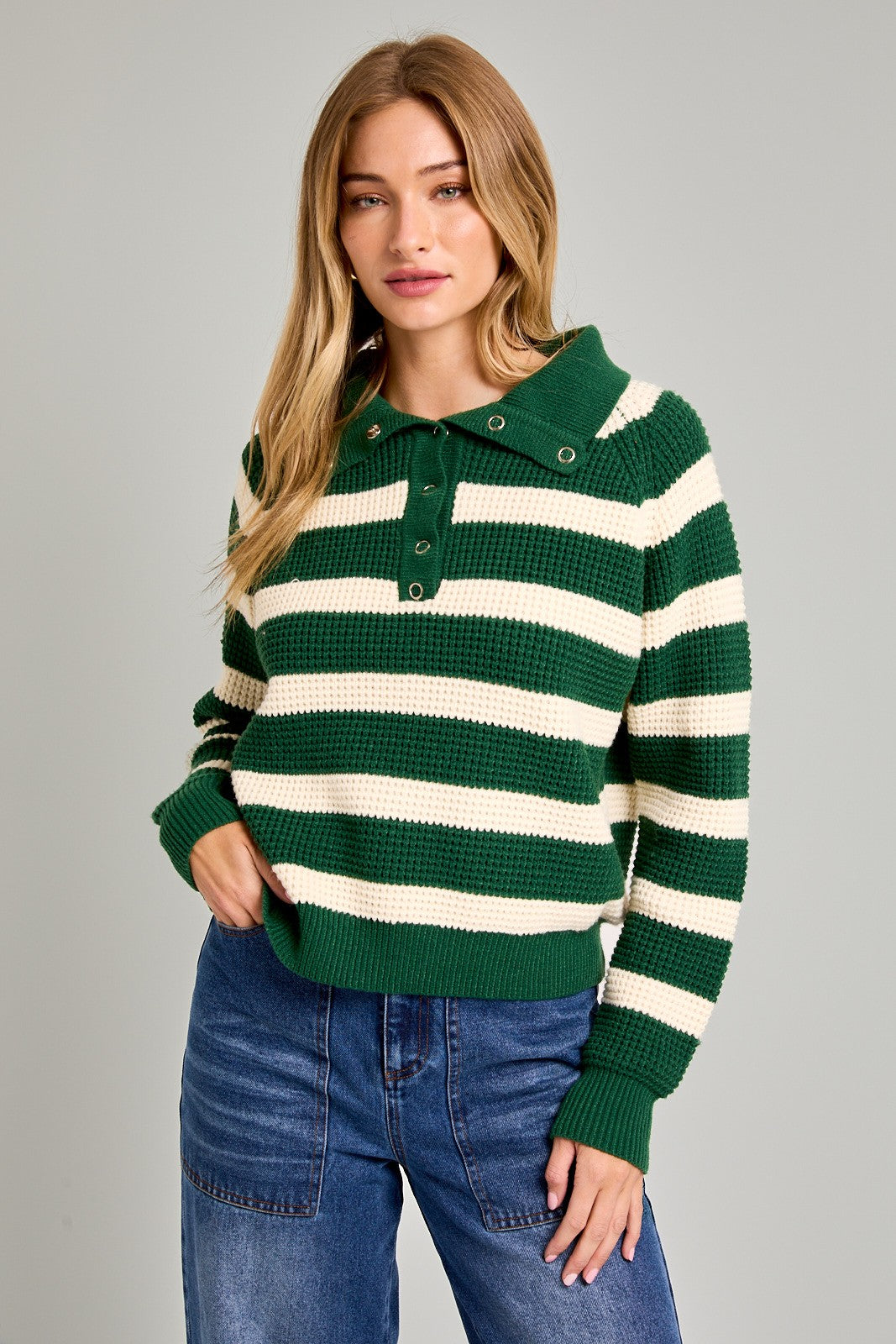 Green Stripe Pullover