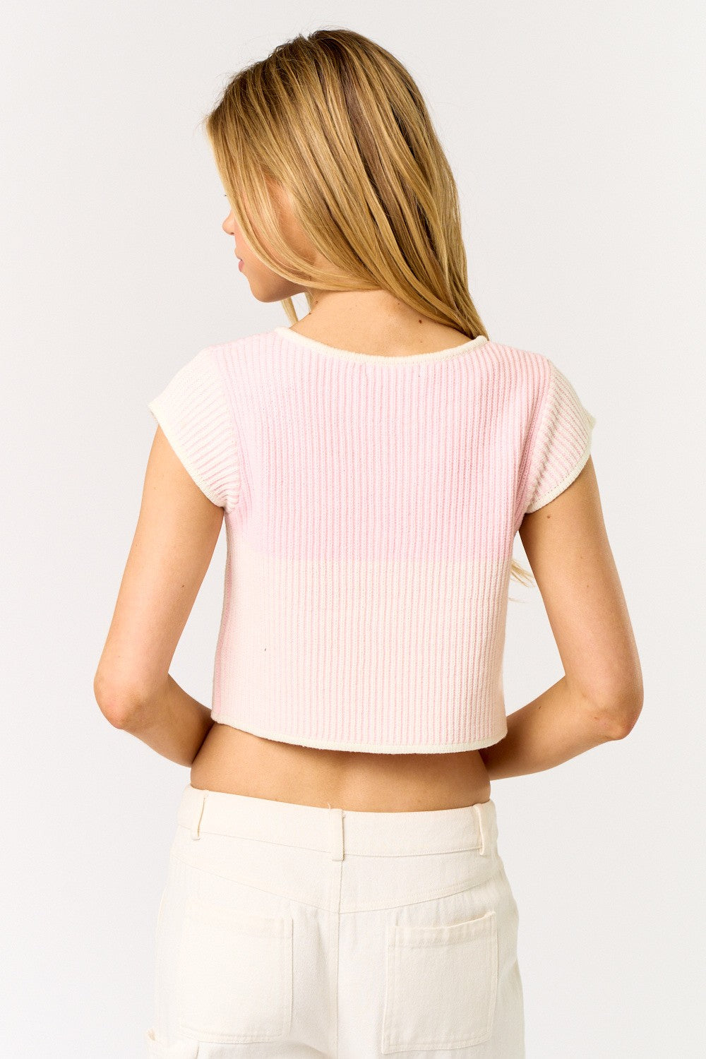 Pink Stripe Tie Top