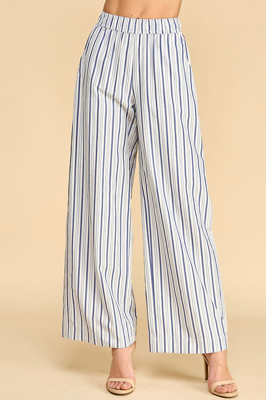 Blue Stripe Wide Leg Pant