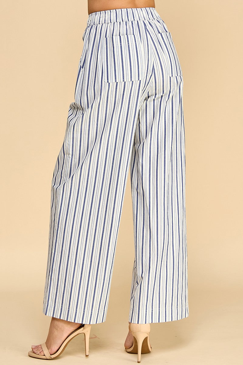 Blue Stripe Wide Leg Pant