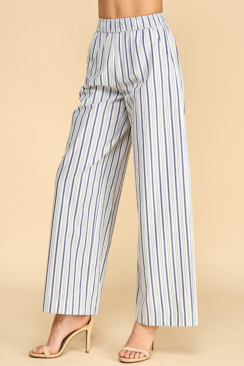 Blue Stripe Wide Leg Pant