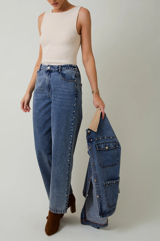 Denim Studded Jeans