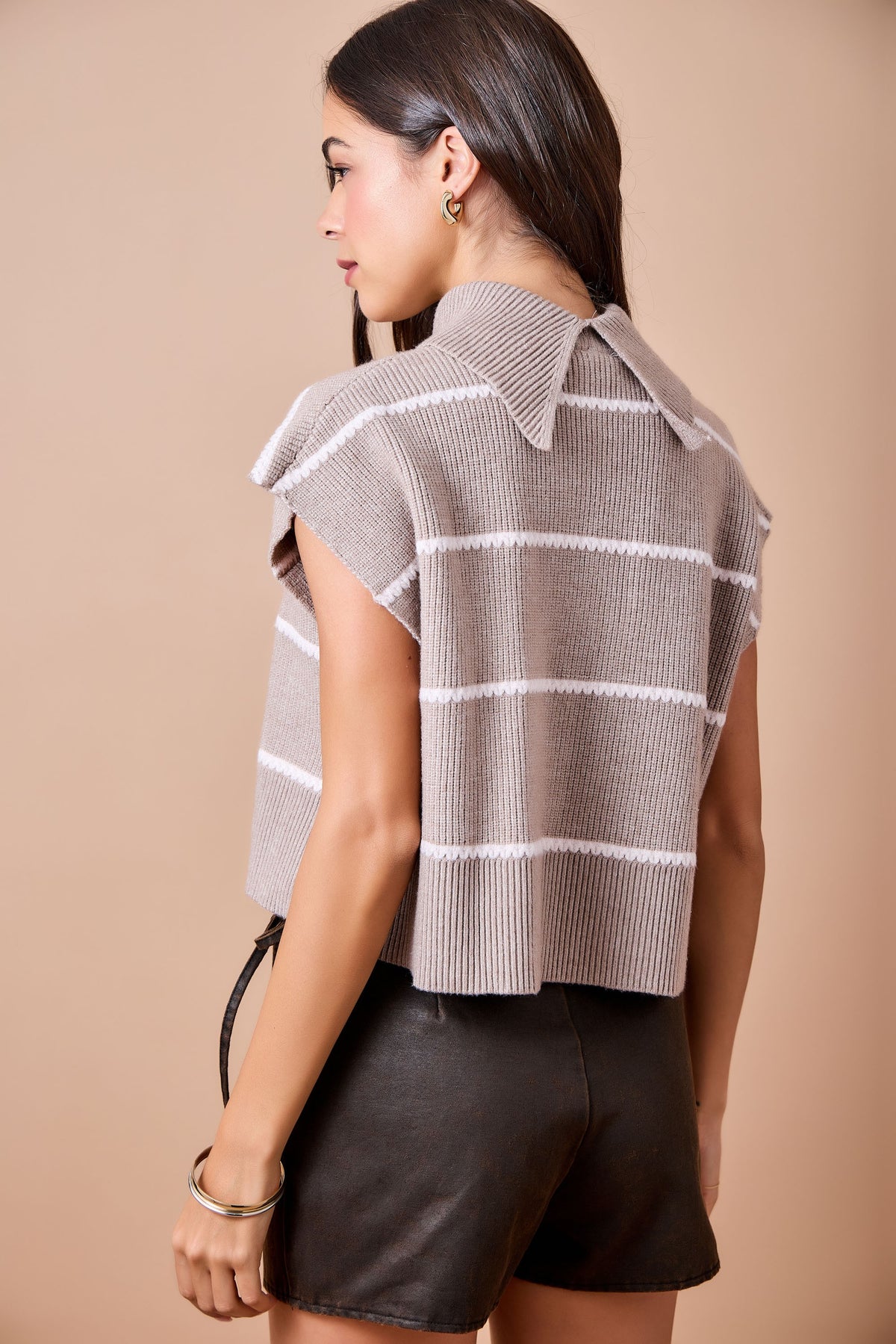 Stripe Turtleneck Sweater