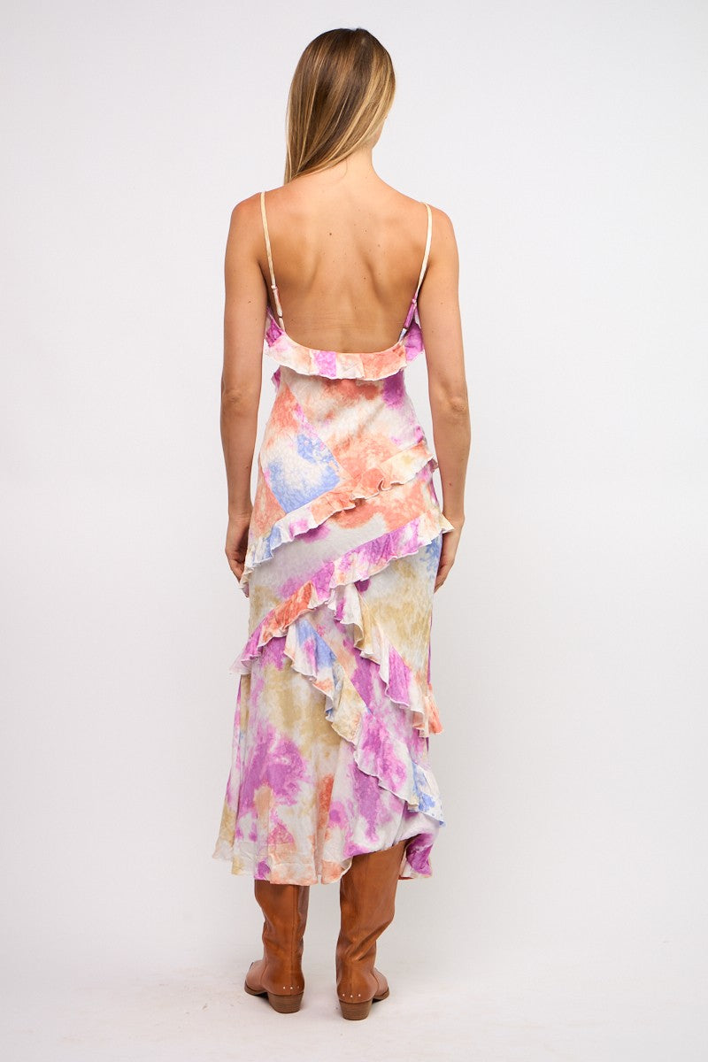 Tie Dye Ruffle Dress