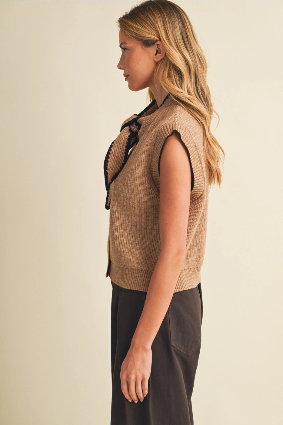 Tie Neck Sweater Vest