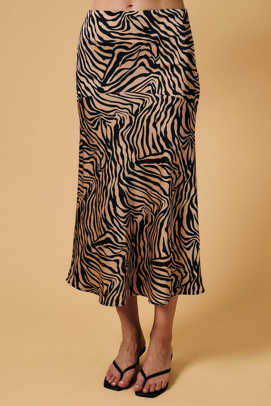Tiger Satin Skirt