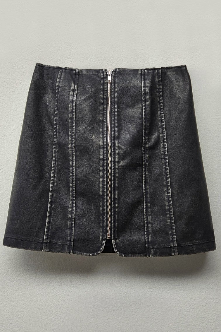 Washed Faux Leather Mini