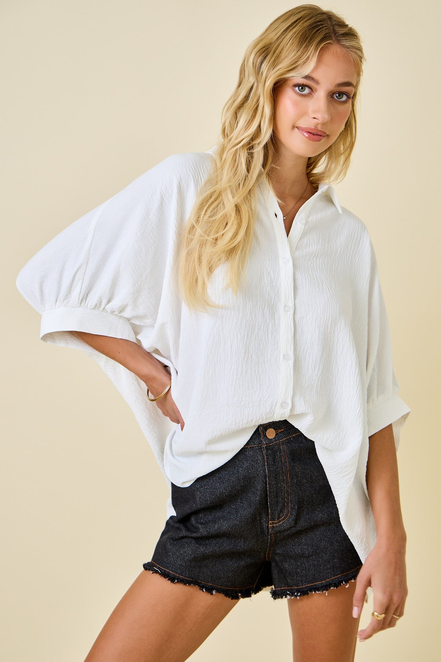 White Airflow Oversized Blouse