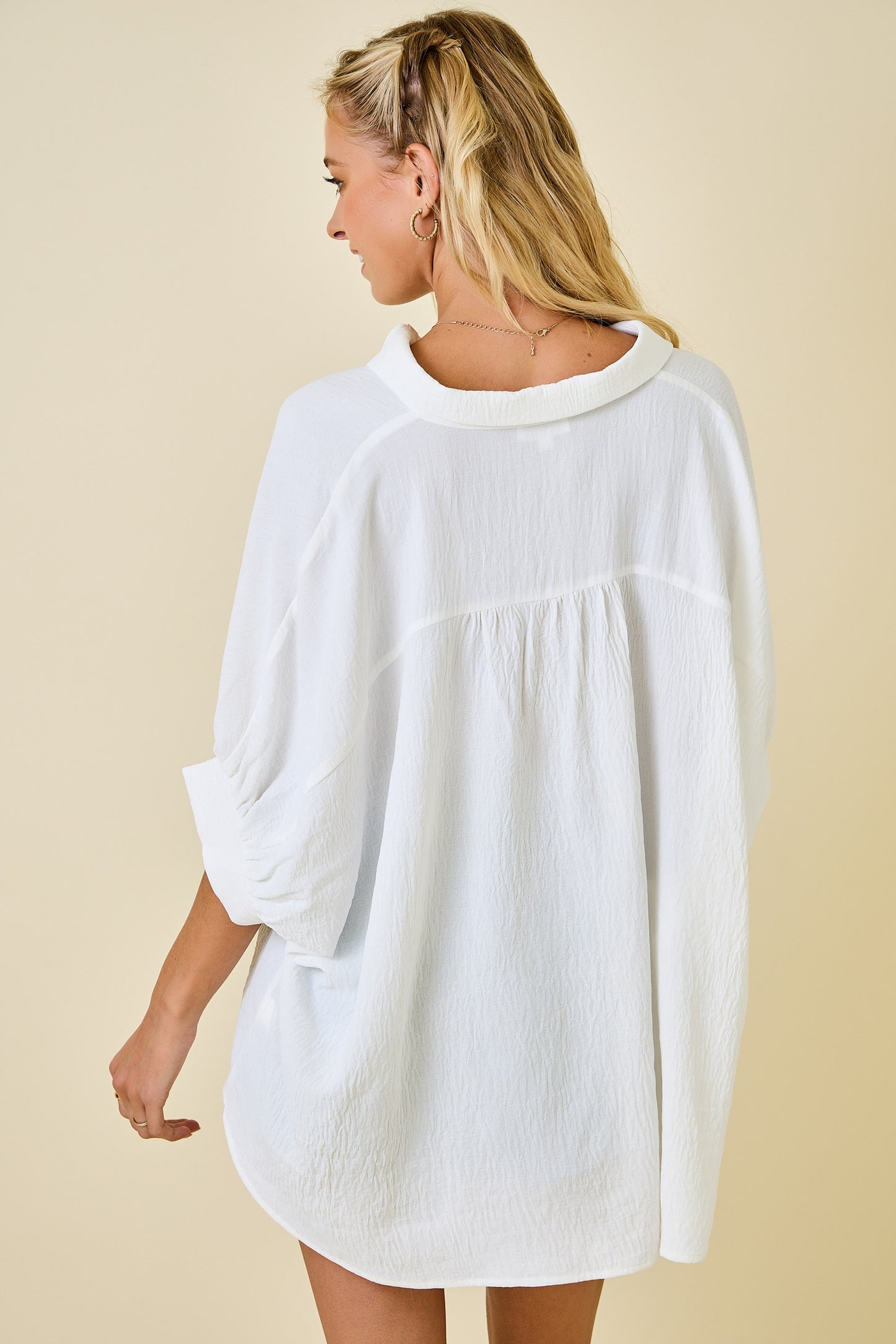 White Airflow Oversized Blouse