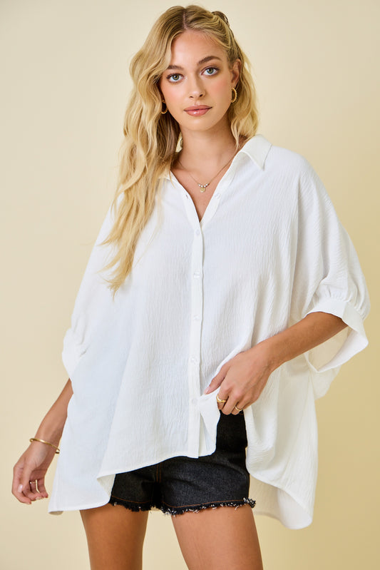 White Airflow Oversized Blouse