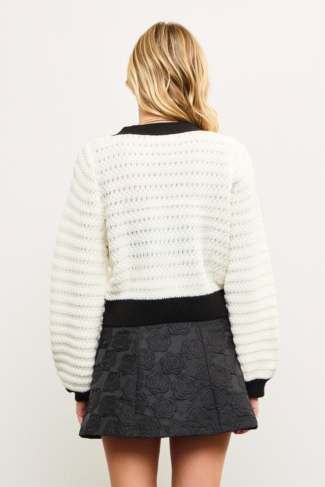 White Bow Front Sweater