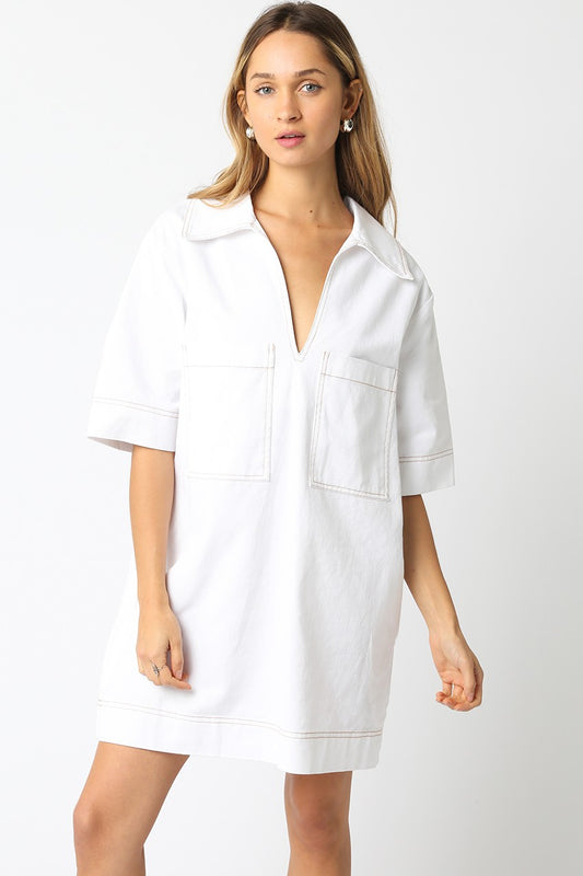 White Oversized Dora Dress