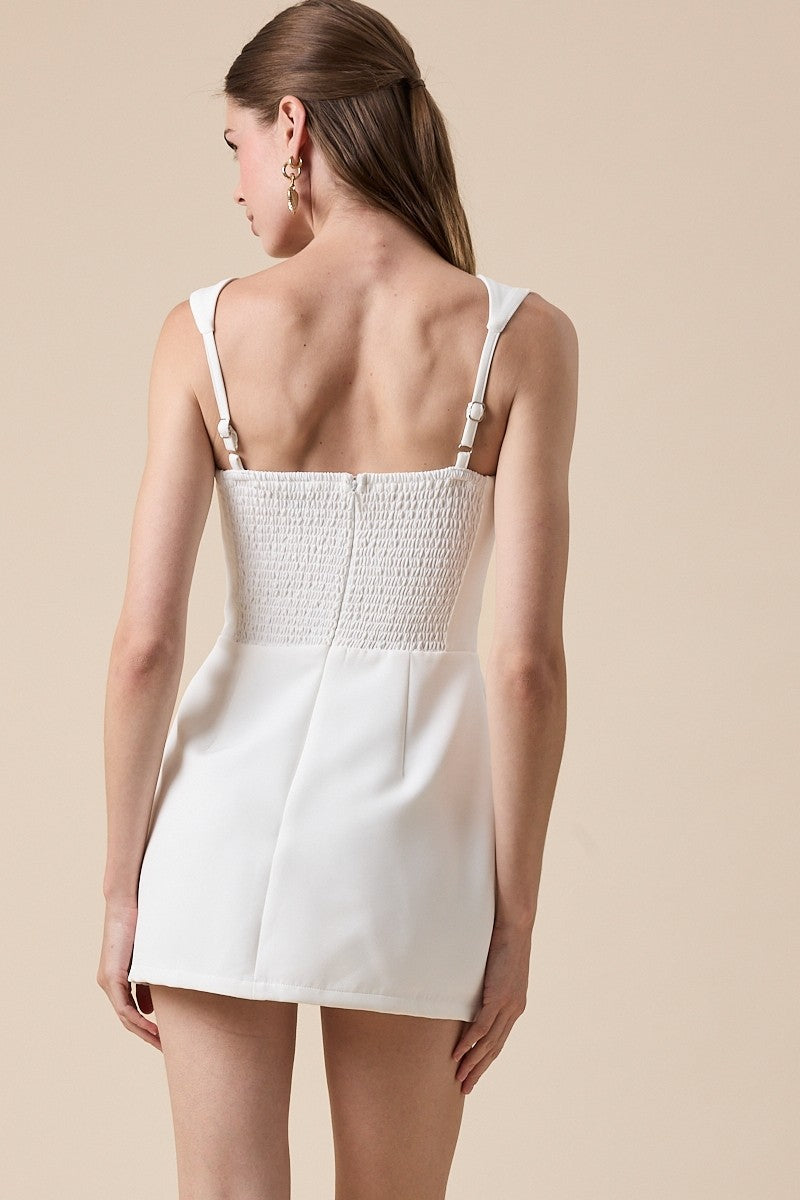White Pocket Mini Dress