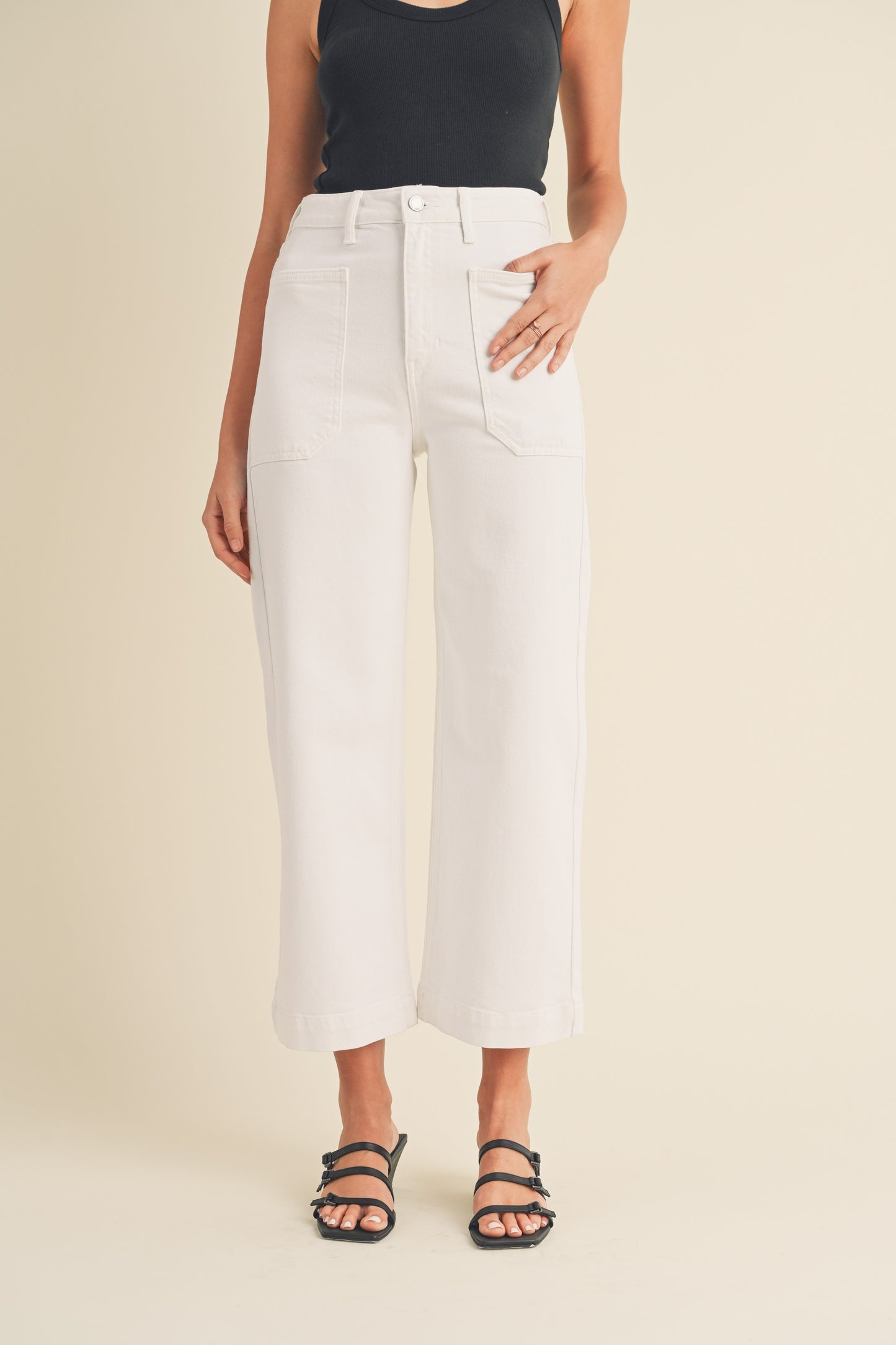 White Denim Utility Pants