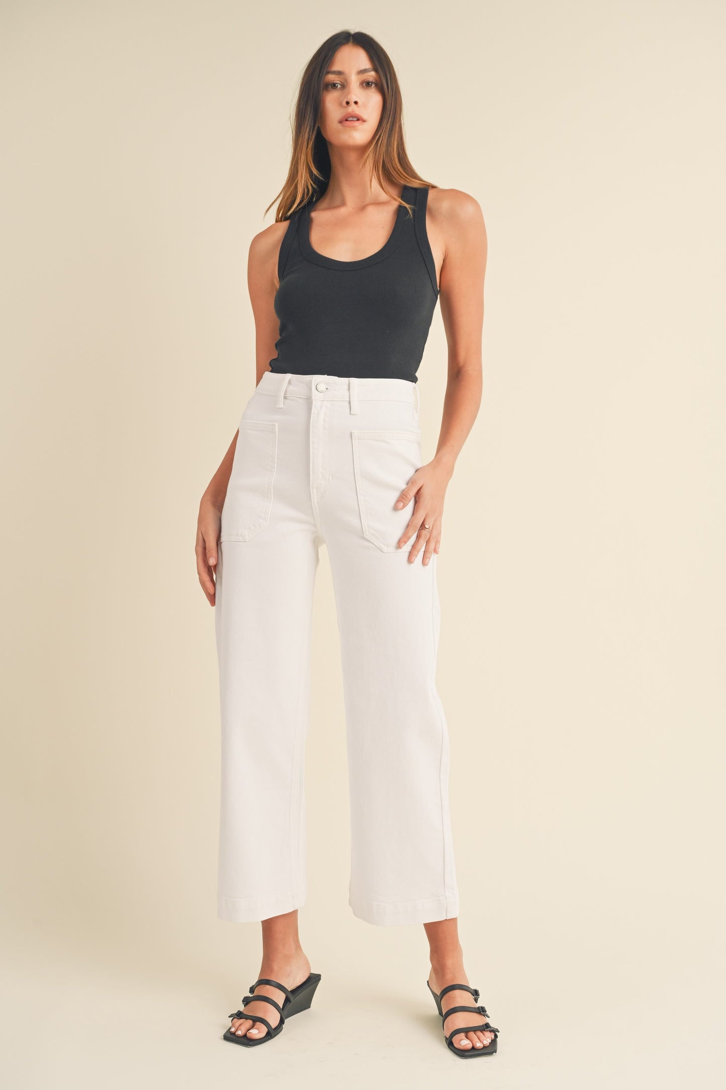 White Denim Utility Pants