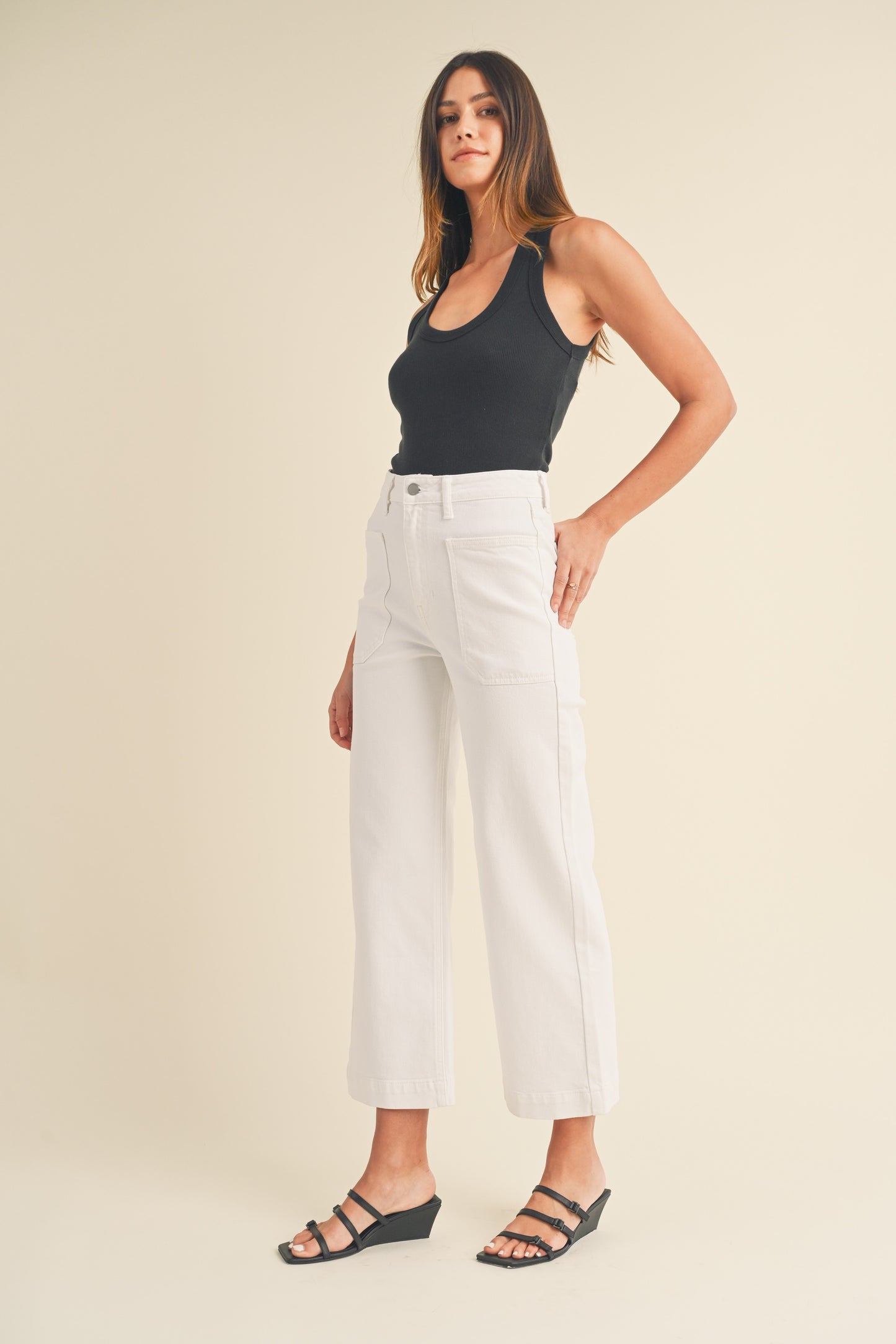 White Denim Utility Pants