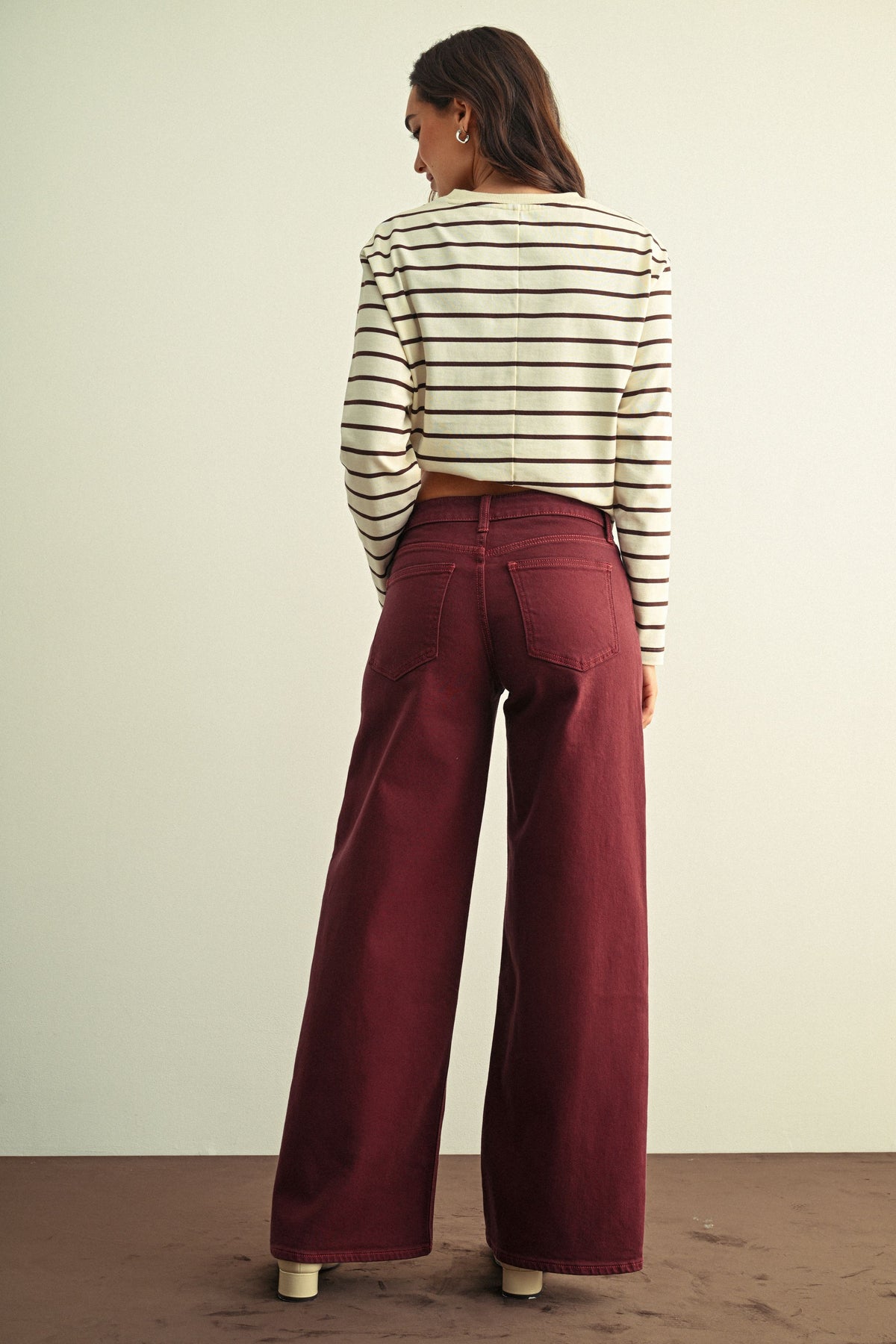 Dark Wine HR Full Length Straight Jean