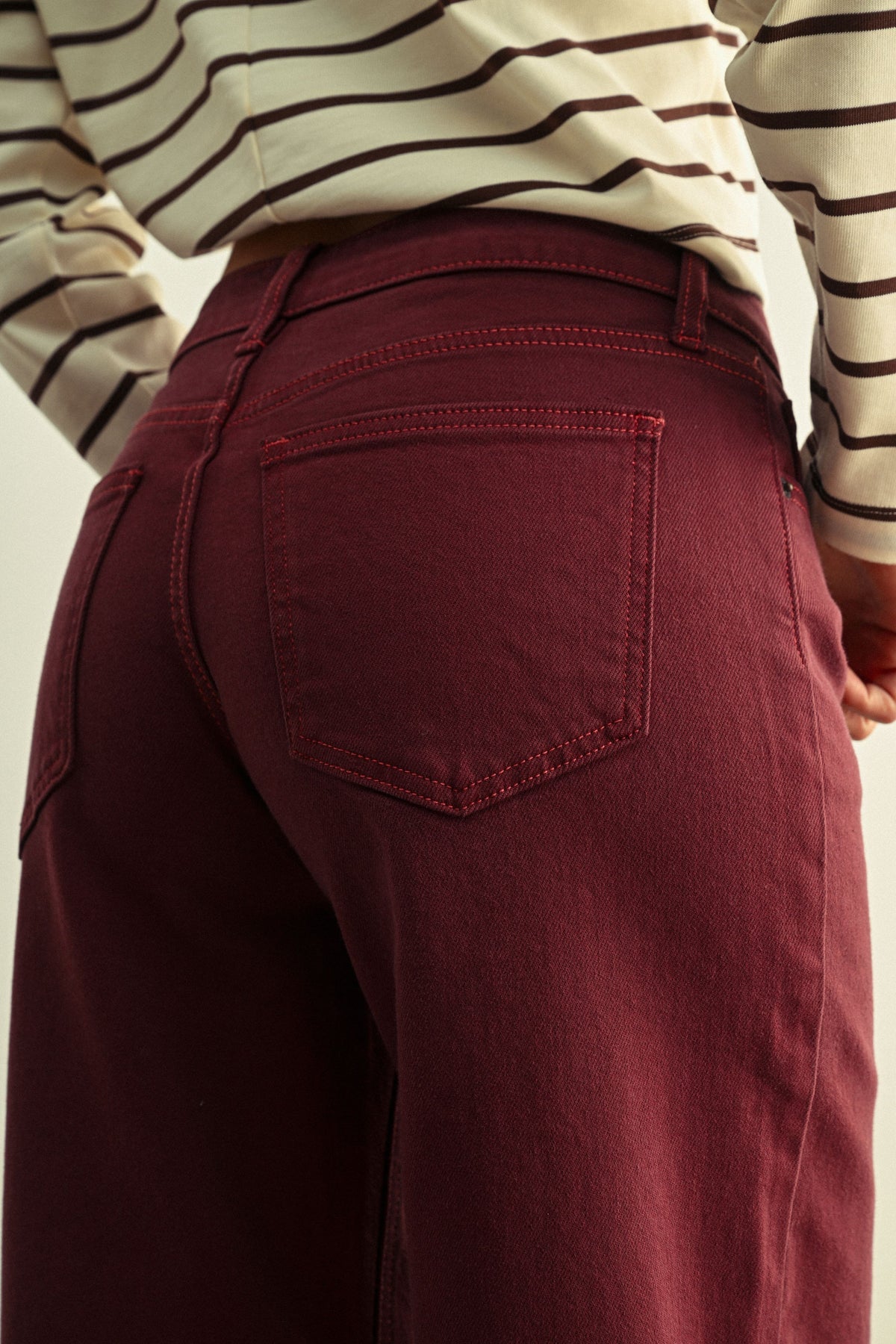 Dark Wine HR Full Length Straight Jean