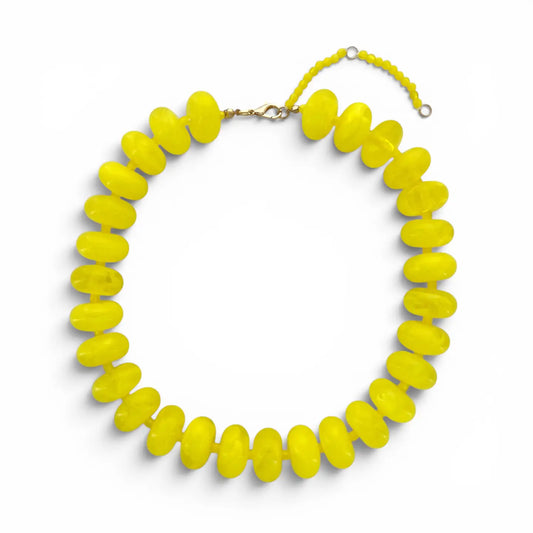 Yellow Chunky Beaded Necklace