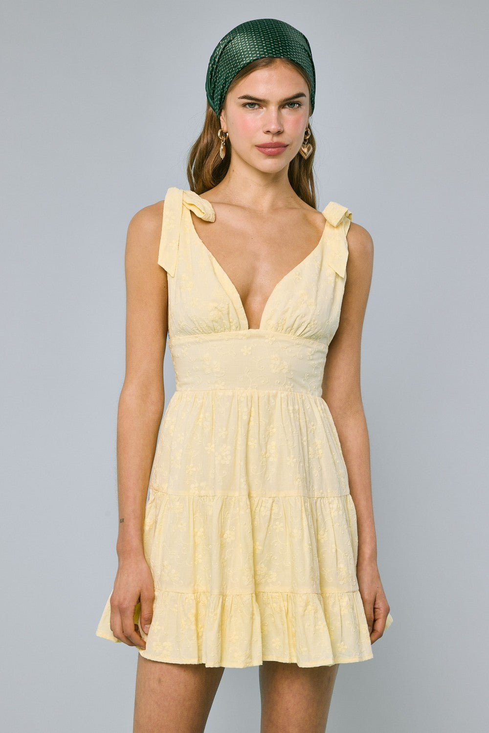 Yellow Floral Mini Dress